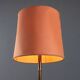 Lampadaire vintage en laiton avec abat-jour en tissu, hauteur réglable, design années 1950