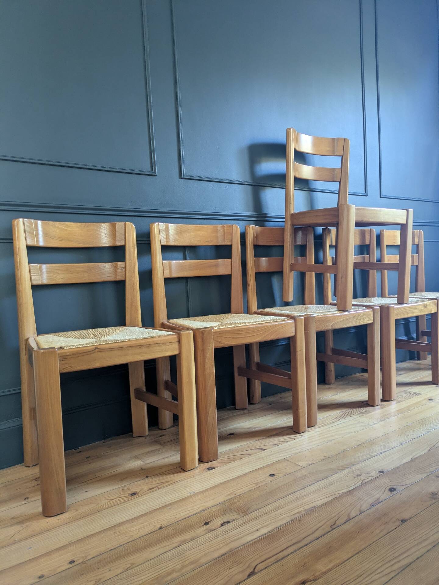 Set of six chairs Maison Regain 1970s/80s