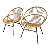 Rattan armchairs