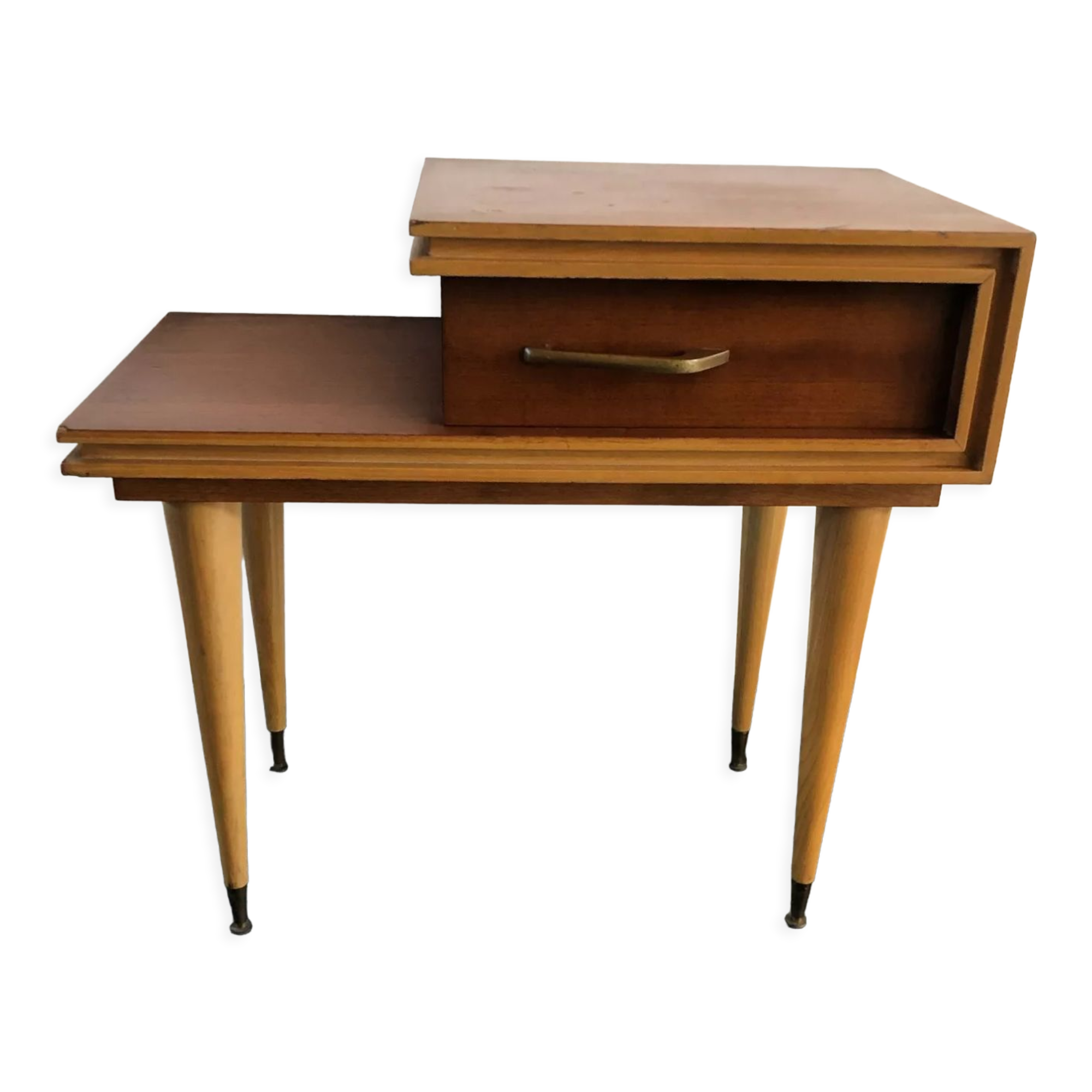 Vintage asymmetrical bedside table