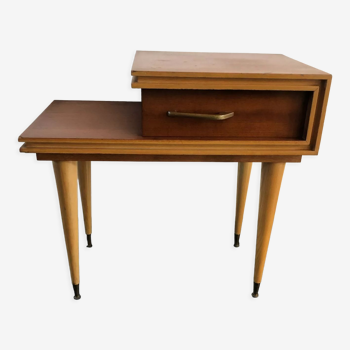 Vintage asymmetrical bedside table