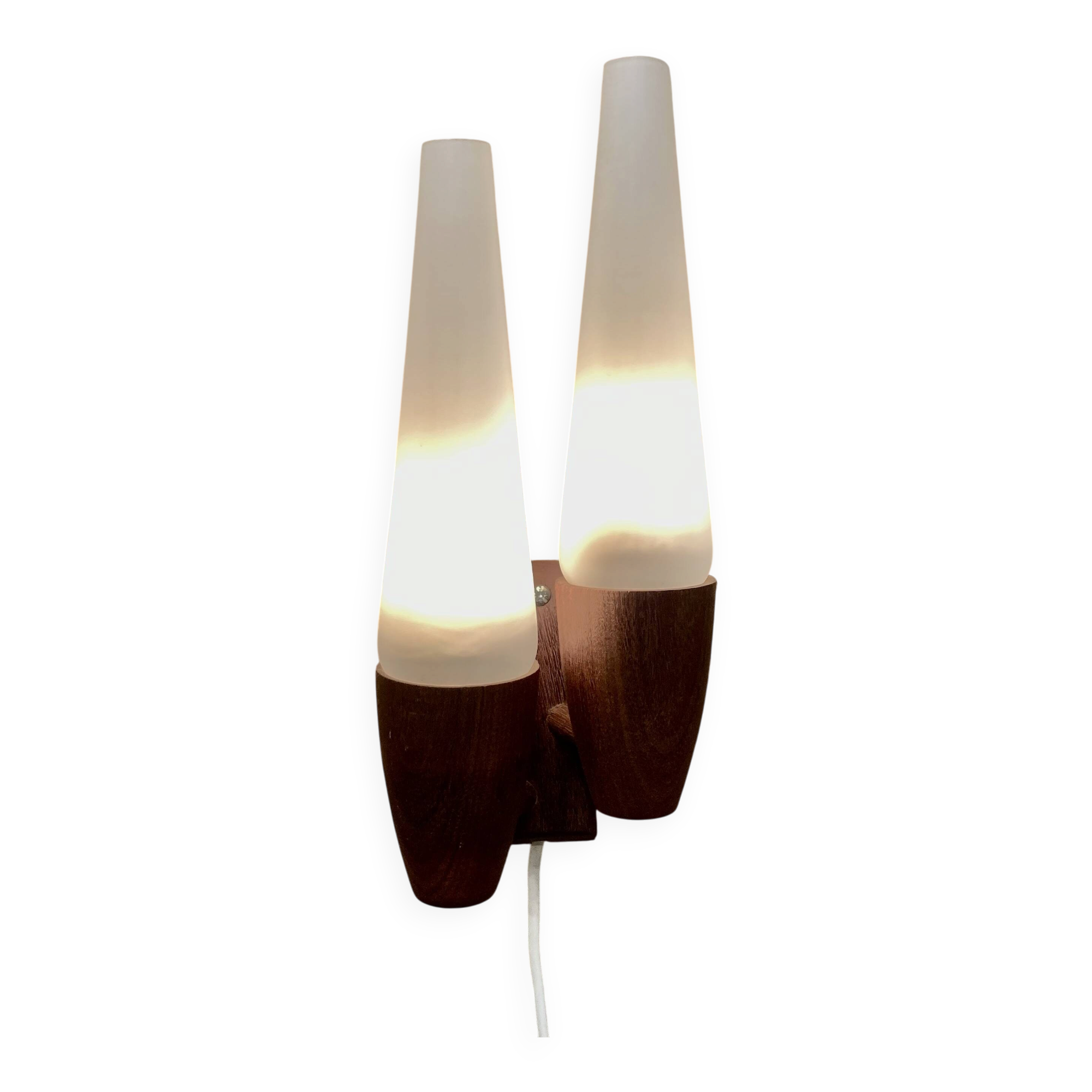 DOUBLE OPALINE APPLIQUE 1950 "SCANDINAVIAN DESIGN".