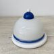 Vintage glass blue and white wall lamp sconce , 1970s