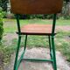 Green lacquered metal children's school chair circa 1950