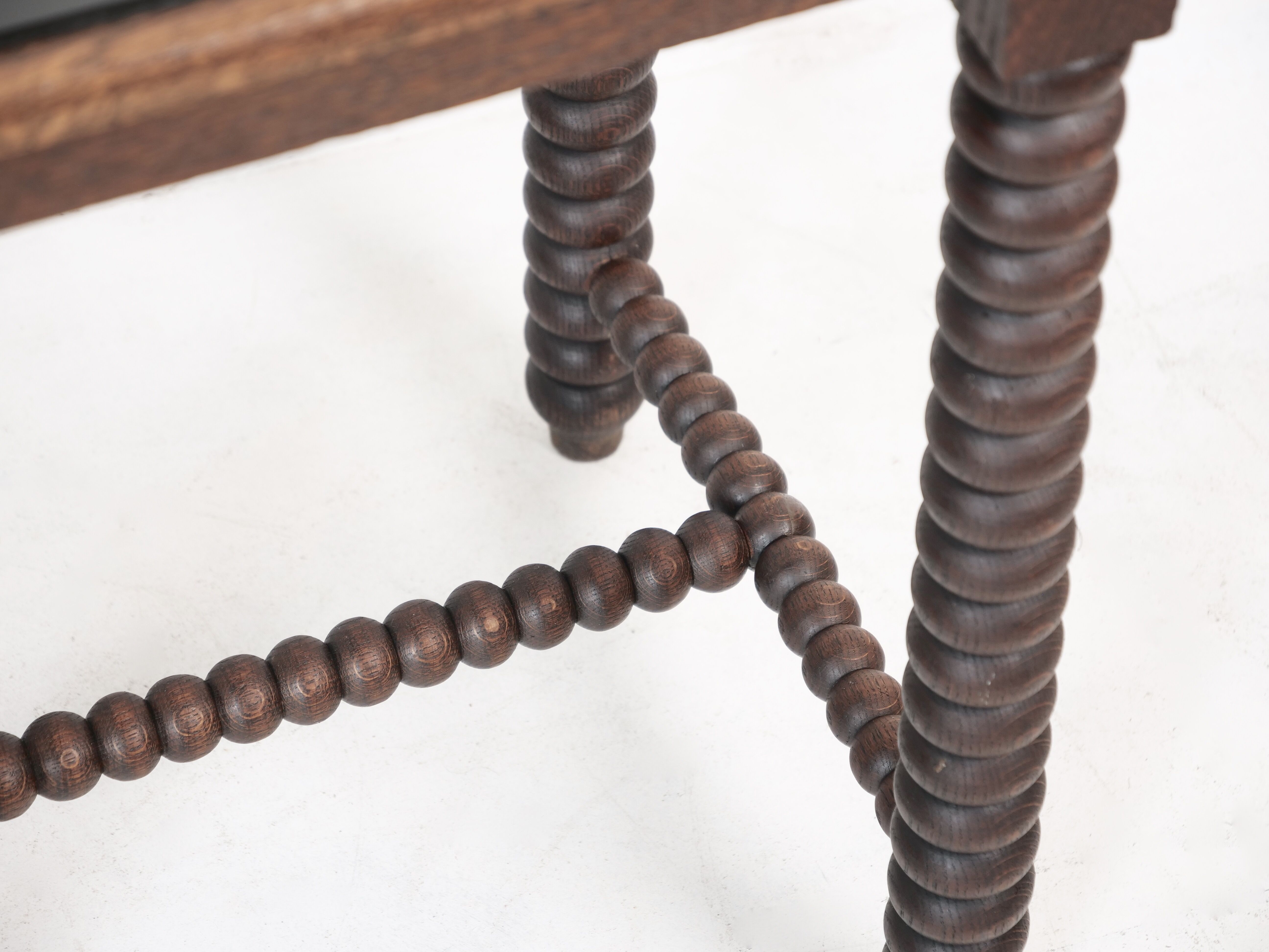 Wooden table legs in coils