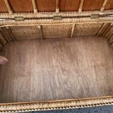 Coffee table braided rattan chest