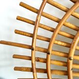 Sun mirror in rattan made in 1960
