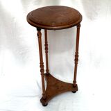 Wooden side table with three legs vintage