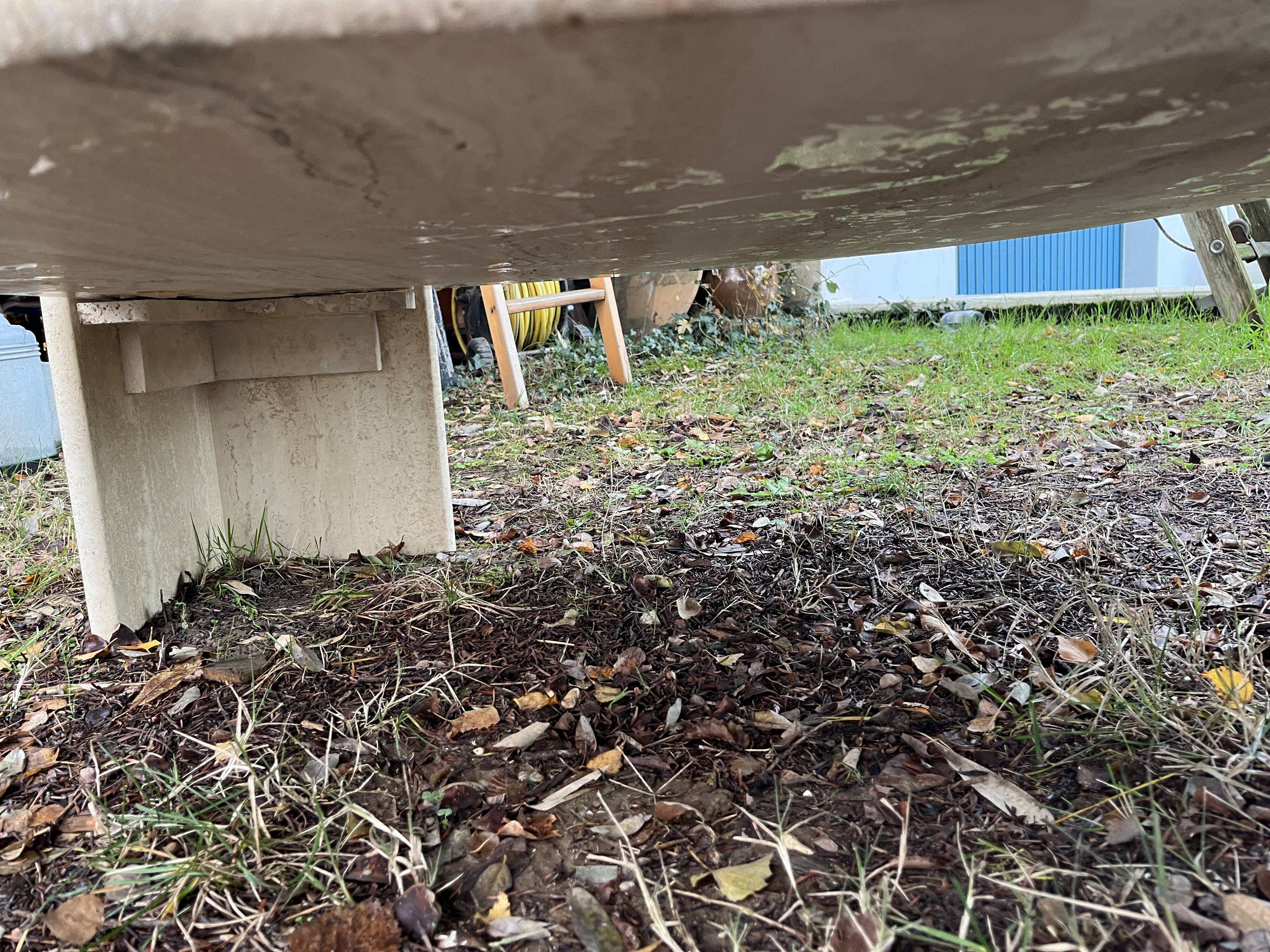 Travertine coffee table