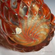 Ribbed 'Corallo Oro' vase by Alfredo Barbini, 1960s
