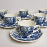 Tea set 6 cups and undercups Earthen Gien Wedgwood earthenware