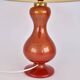 Lampe de table en verre Murano rouge et or, milieu du siècle