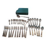 Silverware in silver metal