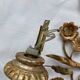 Vintage art deco gold iron flower and leaf wall light