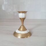 Brass and mother-of-pearl candle holder
