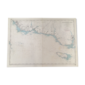 Ancient south Brittany marine map from Trevignon to Lorient