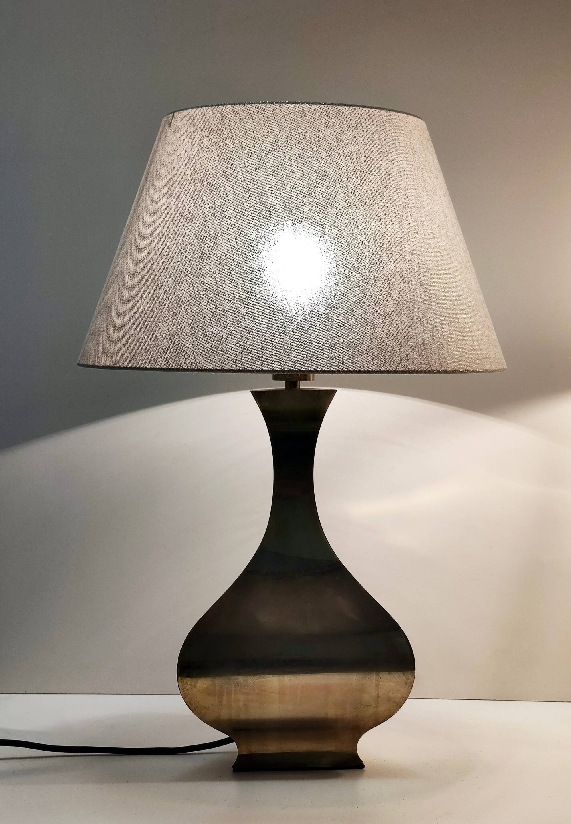 Pair of Postmodern Brass Table Lamps by Montagna Grillo and Tonello, Italy