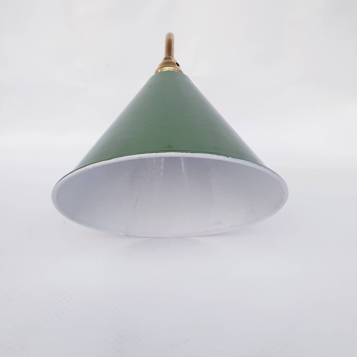 Swan neck and enamelled sheet metal wall light