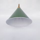 Swan neck and enamelled sheet metal wall light