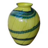 Vase en verre soufflé bicolore 70'