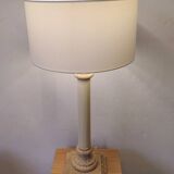 Empire style column lamp in travertine