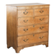 Large antique English blonde oak chest of drawers from the 18th century