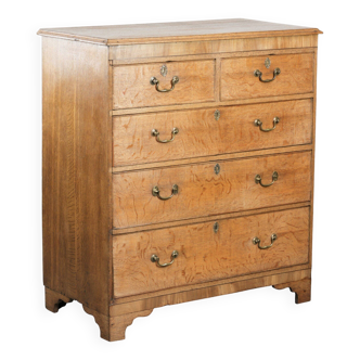 Large antique English blonde oak chest of drawers from the 18th century