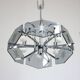 Vintage Italian Chrome and Glass Chandelier, 70s