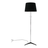 Chrome and black velvet Staff light floor lamp