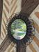 Vintage black rattan flower mirror