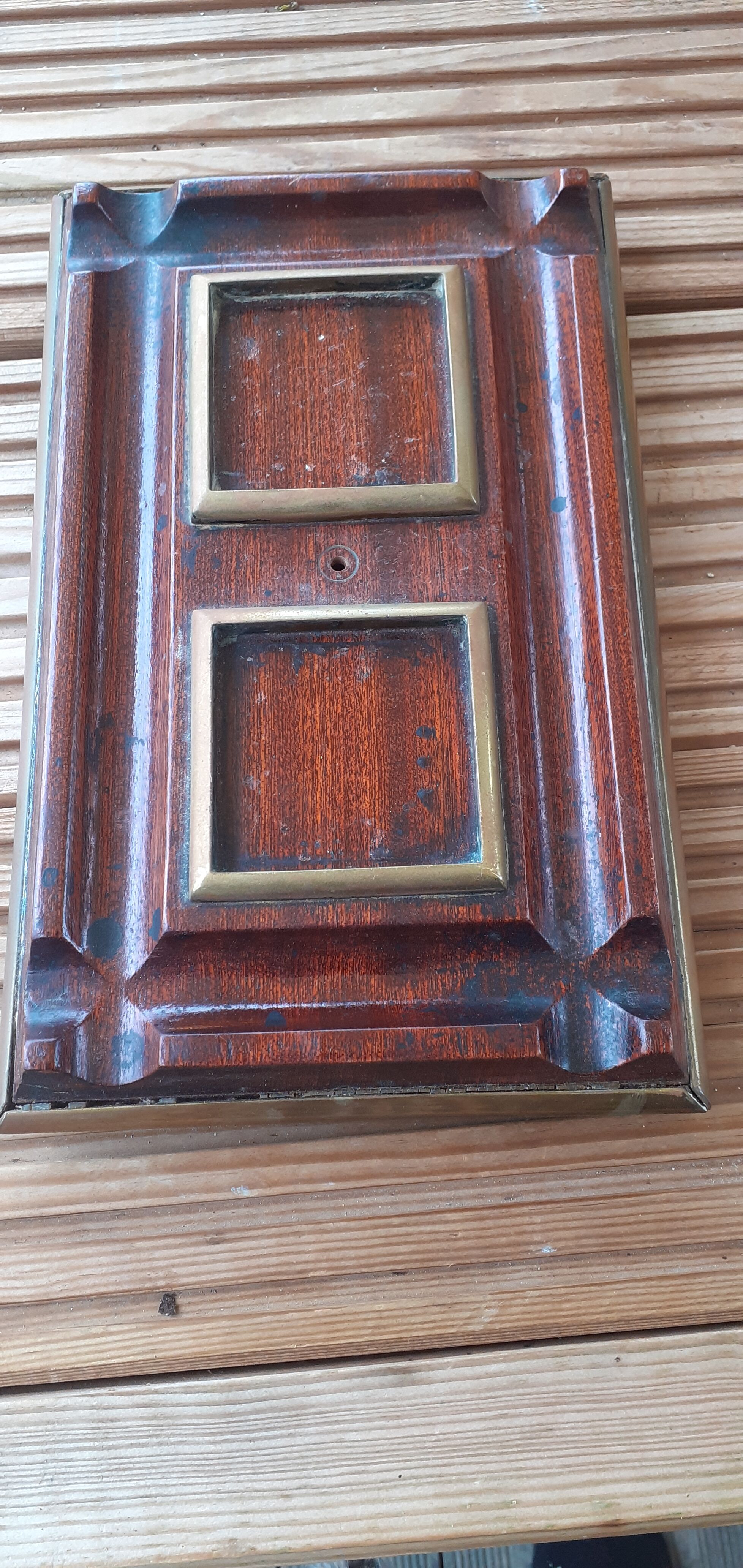 Art Deco inkwell in baccarat crystal, brass and rosewood