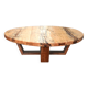 Monumental Artisan-Crafted Mixed Wood Round Coffee Table