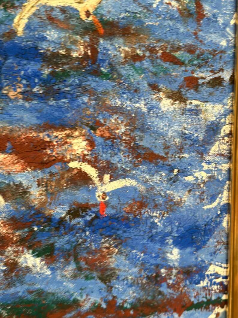 Original Swedish Oil on Canvas – “Storm” by Göta Fogler – Signed – Vintage & Framed – 50 × 42 cm (19.7" × 16.5")