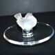 Lalique ashtray bowl Cheeky Sparrow crystal frosted and signed