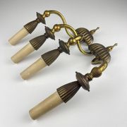 Vintage bronze wall lamps, Italy, 1950s, set of 2