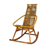 Mid-century rattan rocking chair, 1960s