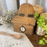 Salt box in raw wood