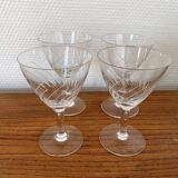 4 white wine glasses in engraved glass 6 cl