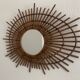 Vintage 1960s sun mirror in rattan, ORTF style, spiral - 80 x 62 cm