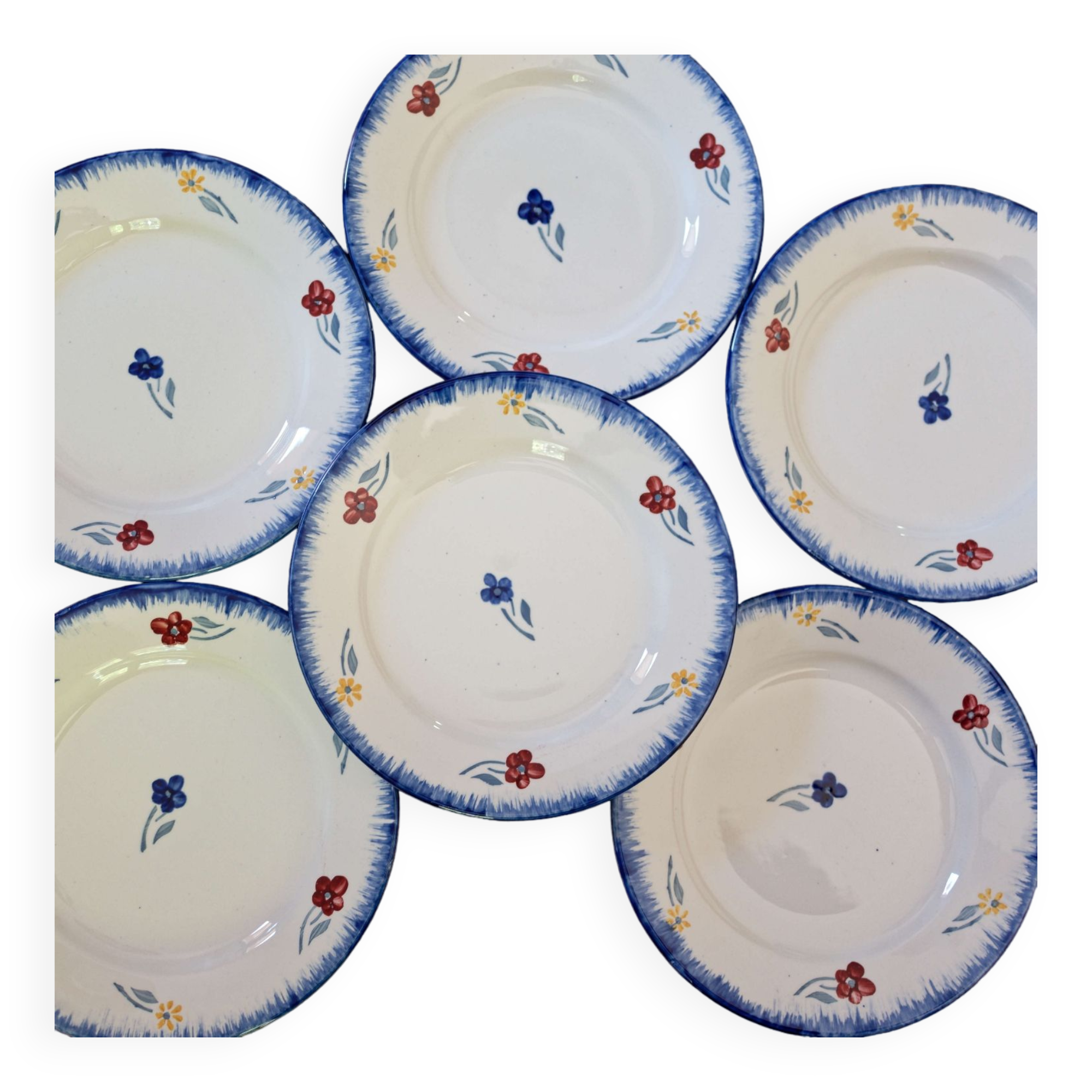 Lot 6 dessert plates Sarreguemines Digoin Mary Lou