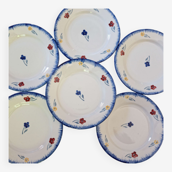 Lot 6 dessert plates Sarreguemines Digoin Mary Lou