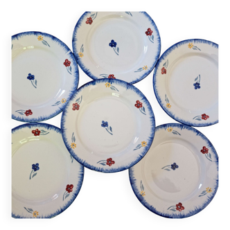 Lot 6 dessert plates Sarreguemines Digoin Mary Lou