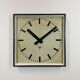 Dark grey square wall clock from pragotron, 1960s