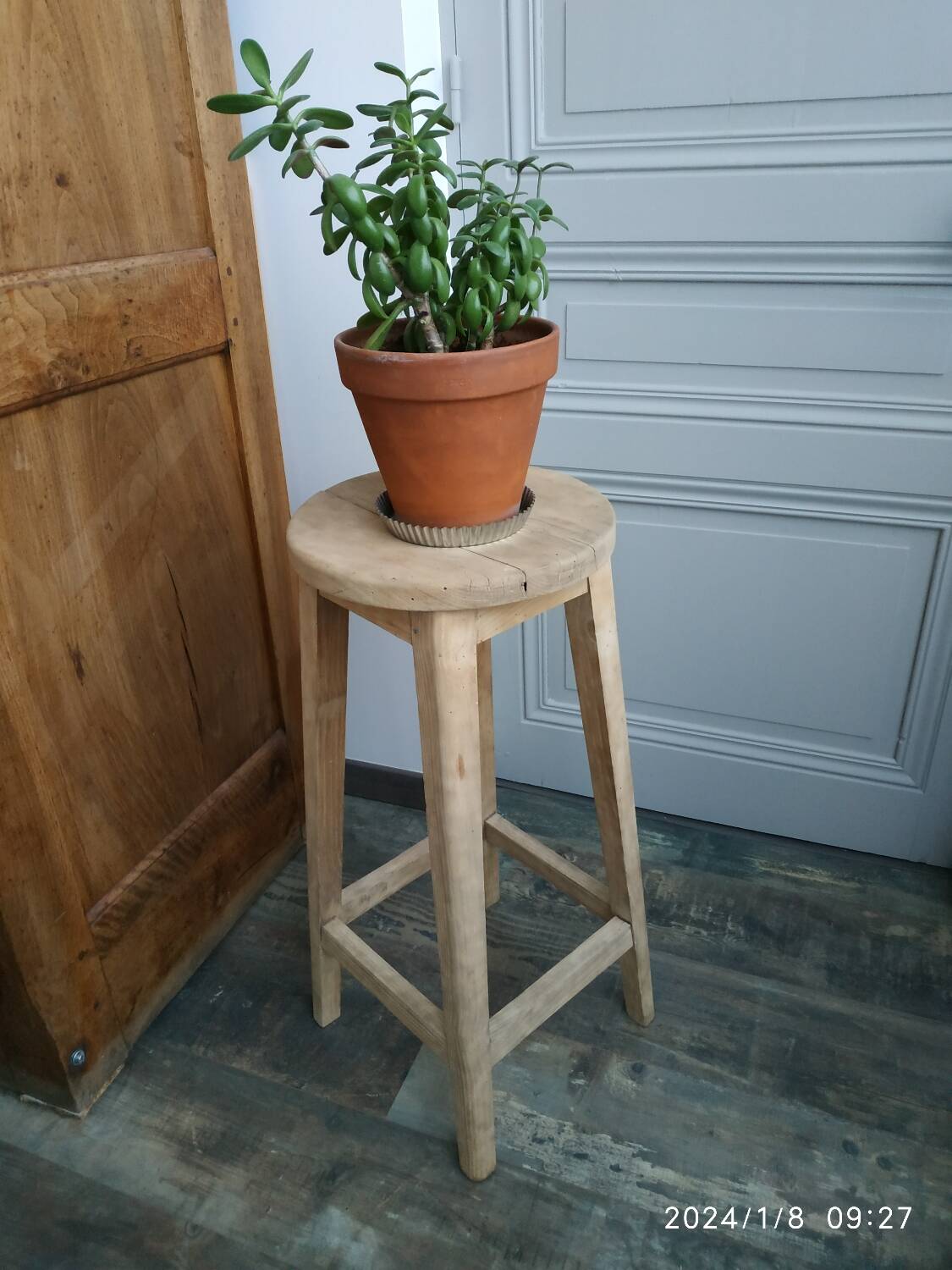High oak stool