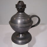 Vintage pewter oil lamp