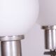 Art Deco Chandelier in Nickel, Steel and Opaline Glass, Czech, 1920s