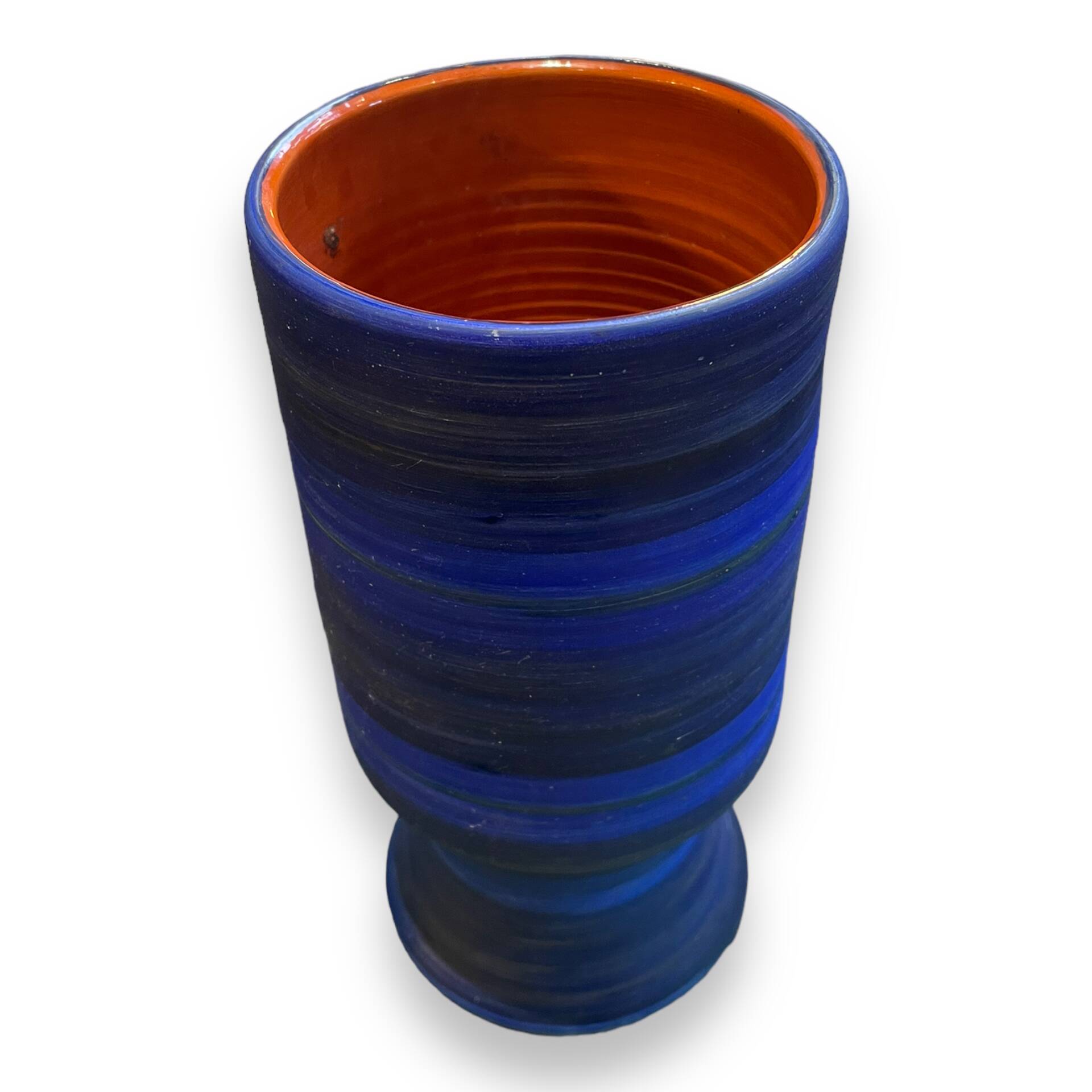 Georges Cueille Blue Vase with Rotating Decor
