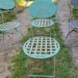 Wrought iron folding garden chairs