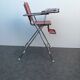 Chaise haute baby flash 1960 chromé et bois rouge