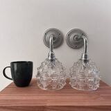 Pair of chrome wall lights